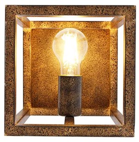Priemyselná nástenná lampa hrdzavohnedá - Cage