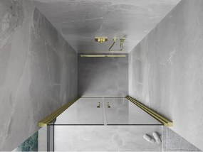 Mexen MIST, 2-krídlové sprchové dvere (d+d) 80x200 cm, 6mm číre sklo, zlatý matný profil, 8A7-080-000-55-00