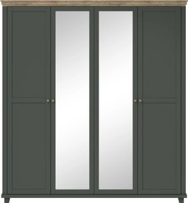 Šatníková skriňa Elvina S ZJU20 (zelená dub lefkas tmavý) (so zrkadlom)