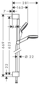 Hansgrohe Crometta, sprchová sada 1jet Green 6 l/min so sprchovou tyčou 65 cm, biela/chrómová, HAN-26554400