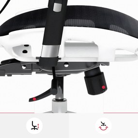 Kancelárska ergonomická stolička Diablo V-Basic, bielo-čierna