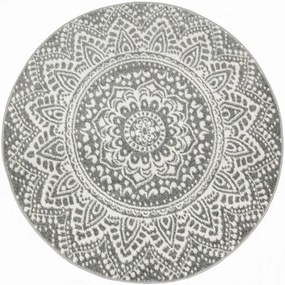 Koberec Lima G757A mandala, krémový / sivý kruh