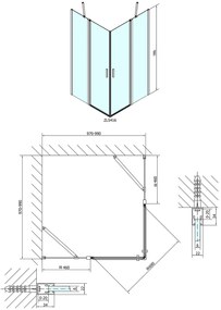 Polysan Polysan, ZOOM LINE štvorcová sprchová zástena 1000x1000mm, číre sklo, ZL5416
