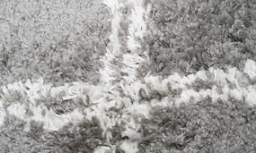 Huňatý šedý vzorovaný behúň Šírka: 100 cm | Dĺžka: 250 cm