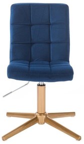 LuxuryForm DESIGN Stolička TOLEDO VELUR na zlatom kríži - modrá
