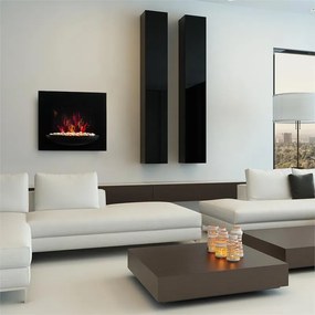 Klarstein Feuerschale, elektrický krb, 1800 W, nástenný, ilúzia plameňov, dekoračné kamene, čierny