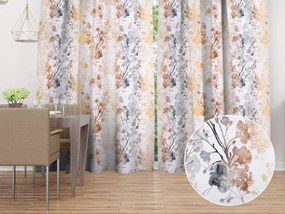 Biante Zamatový záves Tamara TMR-008 Hnedé a sivé popínavé rastliny 145x210 cm