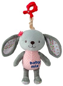 Detská plyšová hračka s hracím strojčekom a klipom Baby Mix Králik