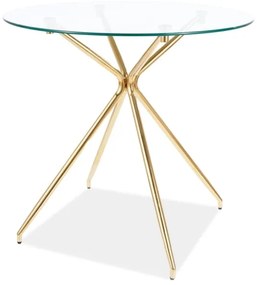 Jedálenský stôl Anastasia (sklo + zlatá) (pre 4 osoby). Vlastná spoľahlivá doprava až k Vám domov. 1049940