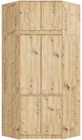 Nadstavec na rohovú šatníkovú skriňu CLP 100 cm dub artisan