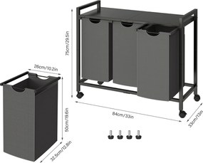 Koš na prádlo Houseland Endy 120 l šedý/černý