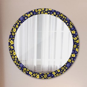 Okrúhle ozdobné zrkadlo Sladké malé kvety fi 90 cm