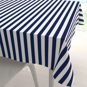 Biante Bavlnený štvorcový obrus Sandra SA-619 Modro-biele námornícke pruhy 130x130 cm