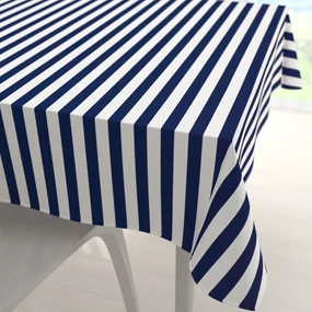 Biante Bavlnený štvorcový obrus Sandra SA-619 Modro-biele námornícke pruhy 140x140 cm