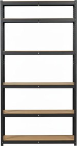 Regál 240x90x60 cm lakovaný 6-policový, nosnosť 1050 kg - čierny
