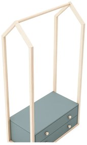 Otvorená detská šatníková skriňa sivozelená 80x170x40 cm Esteban – Marckeric