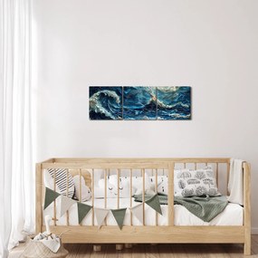 Obraz - Maľba oblohy a mora (s hodinami) (90x30 cm)