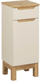 Koupelnová sestava Bali Casad Cloud s deskou, umyvadlem, skříňkami a zrcadlem 80 cm kašmírová/dub wotan