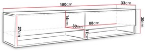 TV stolík/skrinka Aldesia 180 (old style) (osvetlenie led rgb farebné). Vlastná spoľahlivá doprava až k Vám domov. 1053719