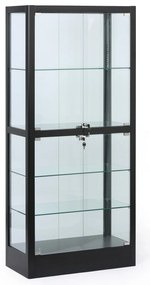 Presklená vitrína, 1800 × 800 × 400 mm, čierna