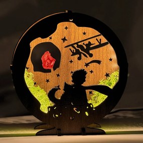 Stmievateľná LED stolová lampa s motívom Malého princa | Sentop LED0575-WENGE
