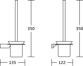 Mexen Rino, záchodová wc kefa, čierna matná, 7027050-70