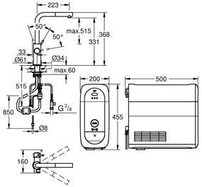 GROHE 31539000 - Drezová batéria BLUE HOME L-výpusť lesklý chróm