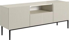 TV skrinka Nicole 150 cm s otvorenou policou - kašmírová / čierna