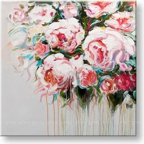 Maľovaný obraz na stenu KVETY  70x70 cm