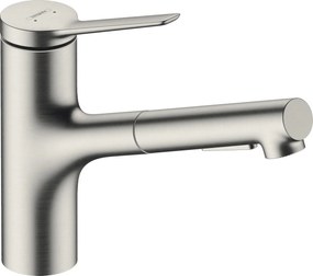 Drezová batéria Hansgrohe Zesis M33 s vyťahovacou spŕškou, 2 prúdy nerez 74820800