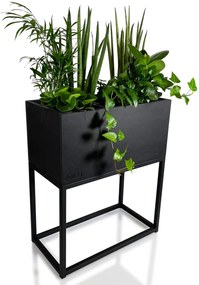 Čierny elegantný kovový kvetináč LOFT FIORINO 42X22X50 cm