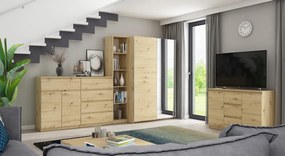 Komoda so 4 zásuvkami Carlos, dub artisan, 75 cm