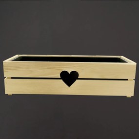 AMADEA Drevený obal s hrantíkom so srdcom, 62x21,5x17cm Český výrobok