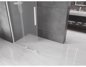 Mexen Velar, sprchová zástena s posuvnými dverami Walk-in 120 x 200 cm, 8mm sklo námraza, biela matná, 871-120-000-33-20