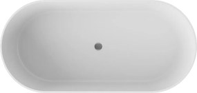 Besco Voľne stojaca vaňa z liateho mramoru Lova Glam 160x74 BESCO-Farba: Biela/grafit