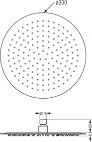 Mexen Kai DR70 podomietková vaňová a sprchová súprava s dažďovou sprchou 30 cm, chróm, 77602DR70301-00
