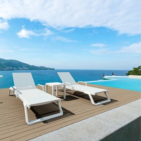 TROPIC ARM záhradné lehátko white/white