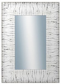 DANTIK - Zrkadlo v rámu, rozmer s rámom 50x70 cm z lišty SAUDEK biela čierne čiary (2512)