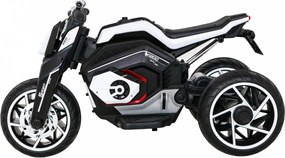 Ramiz Detský motocykel Future na batérie biely + audio panel + pomalý štart + EVA kolesá