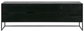 Čierny TV stolík z jaseňového dreva 180x61x44 cm Silas – WOOOD