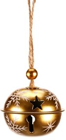 Súprava závesných kovových rolničiek, 6 ks, zlatá