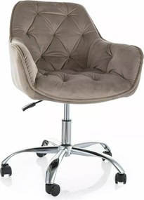 SI Q-190 Sametová otočná stolička tmavá béžová