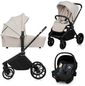 Lionelo - Kombinovaný kočík 3 v 1 MIKA PLUS pieskovo-béžový