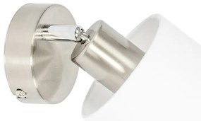 Moderné nástenné svietidlo oceľ s bielym tienidlom nastaviteľné - Hetta