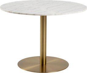 XXXLutz JEDÁLENSKÝ STÔL, biela, mosadzná, 105/105/75 cm MID.YOU - Stoly - 001749049401