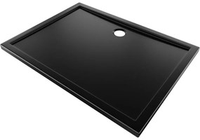 Mexen, Mexen Flow obdĺžniková sprchová vanička slim 120 x 90 cm, čierna matná, 46R709012