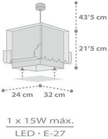 Dalber D-63532 - Detský luster TRAIN 1xE27/60W/230V