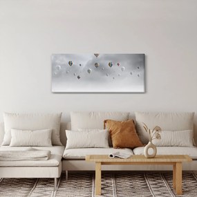 Obraz - Balóny nad tehlovou stenou (120x50 cm)