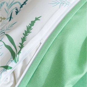 Mikroflanelové obliečky VERDELLE bielo-zelené Rozmer obliečky: 2 ks 70 x 90 cm | 200 x 220 cm