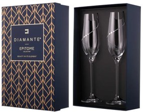 Dekorant Svadobné poháre na šampanské Silhouette City s kamienkami Swarovski 210 ml 2KS